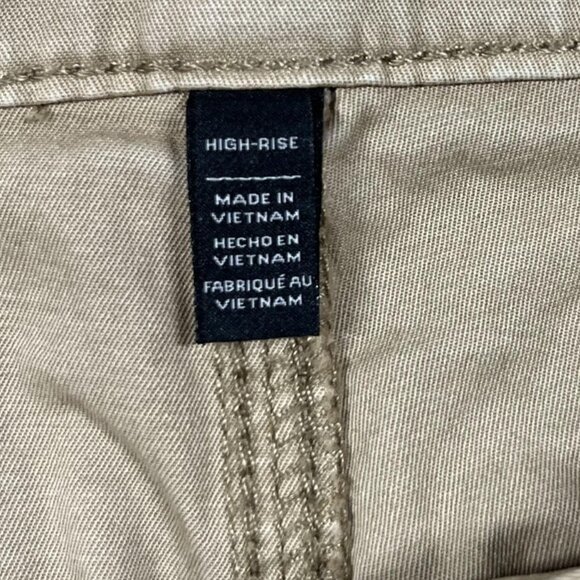 WHBM The Pret-A-Jet Pants Womens 10 Long Khaki High-Rise Utility Straight Leg - Picture 3 of 13